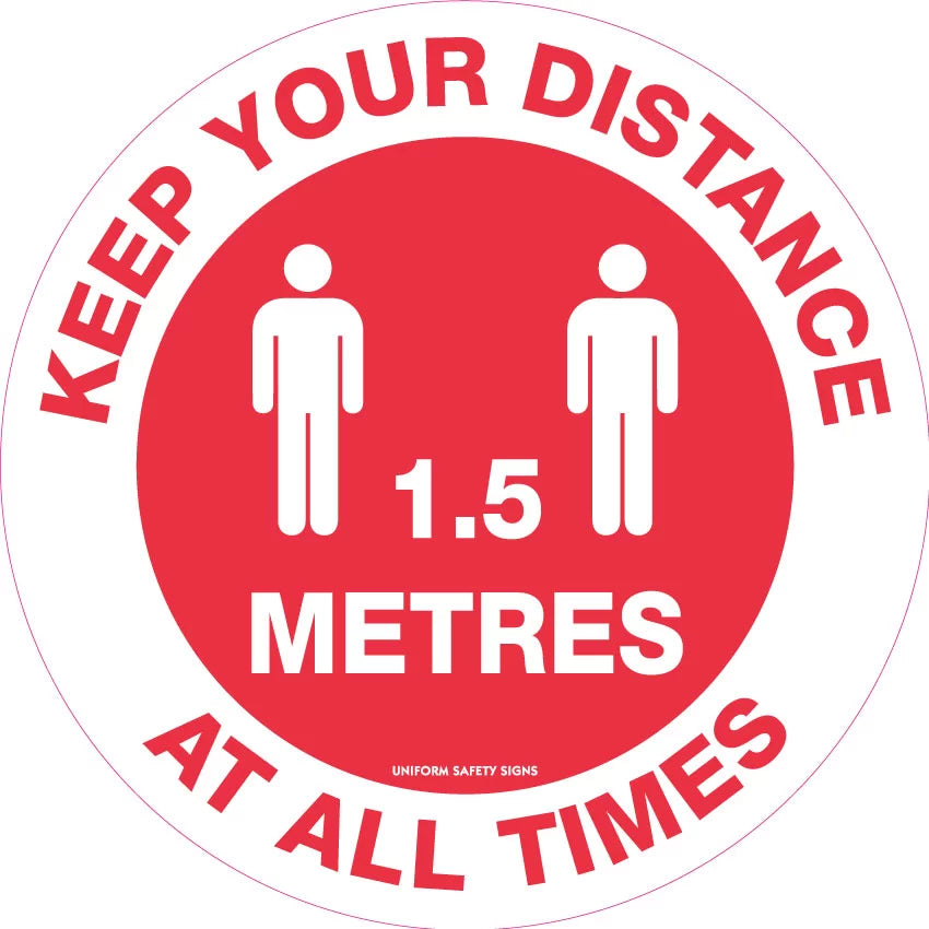 1.5m Distance Requirement Sign | Workplace Safety | Uniform Safety Signs