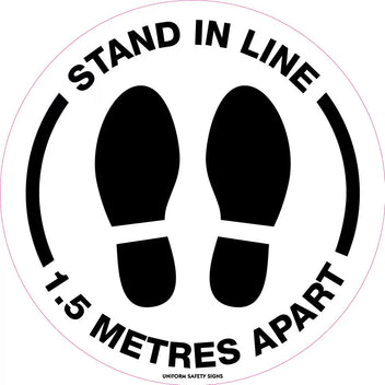 1.5 Metre Distance Sign | Retail and Office Entry | Uniform Safety Signs