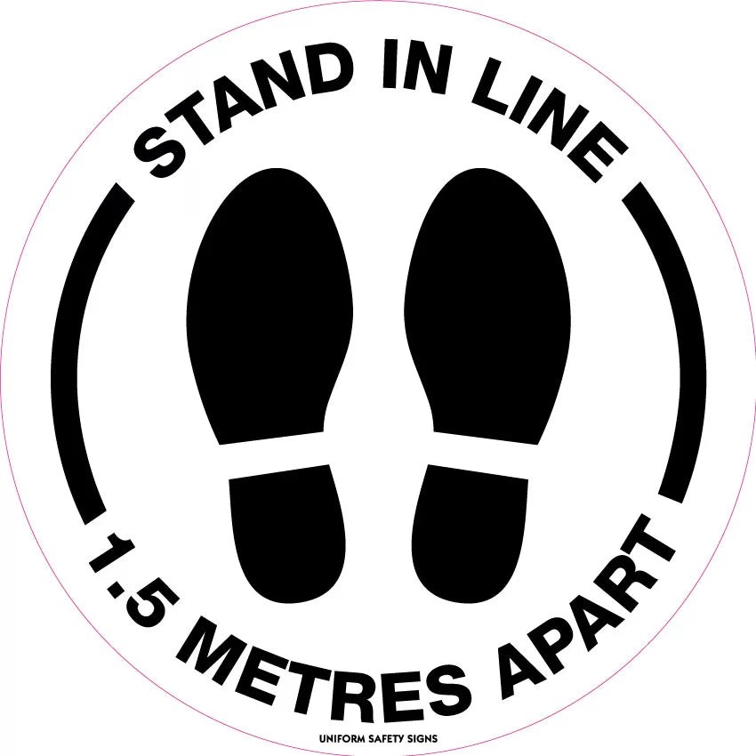 1.5 Metre Distance Sign | Retail and Office Entry | Uniform Safety Signs