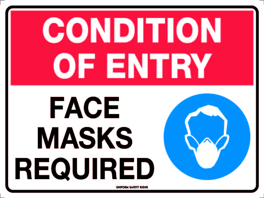 Face Mask Required Sign | Workplace Entry Points | Uniform Safety Signs