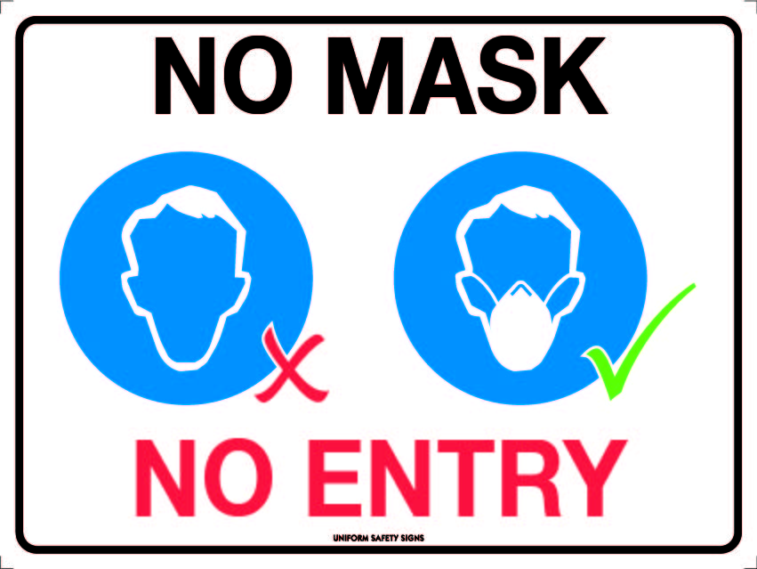 No Mask, No Entry Sign | Entry Point Control | Uniform Safety Signs