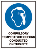 Mandatory Temperature Check Sign | Site Entry | Uniform Safety Signs