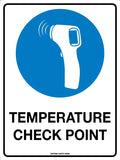 300x225mm Temperature Check Point Sign | Site Entrances | Uniform Safety Signs