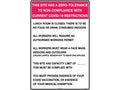 Zero Tolerance COVID Sign | Workplace Entry | Uniform Safety Signs