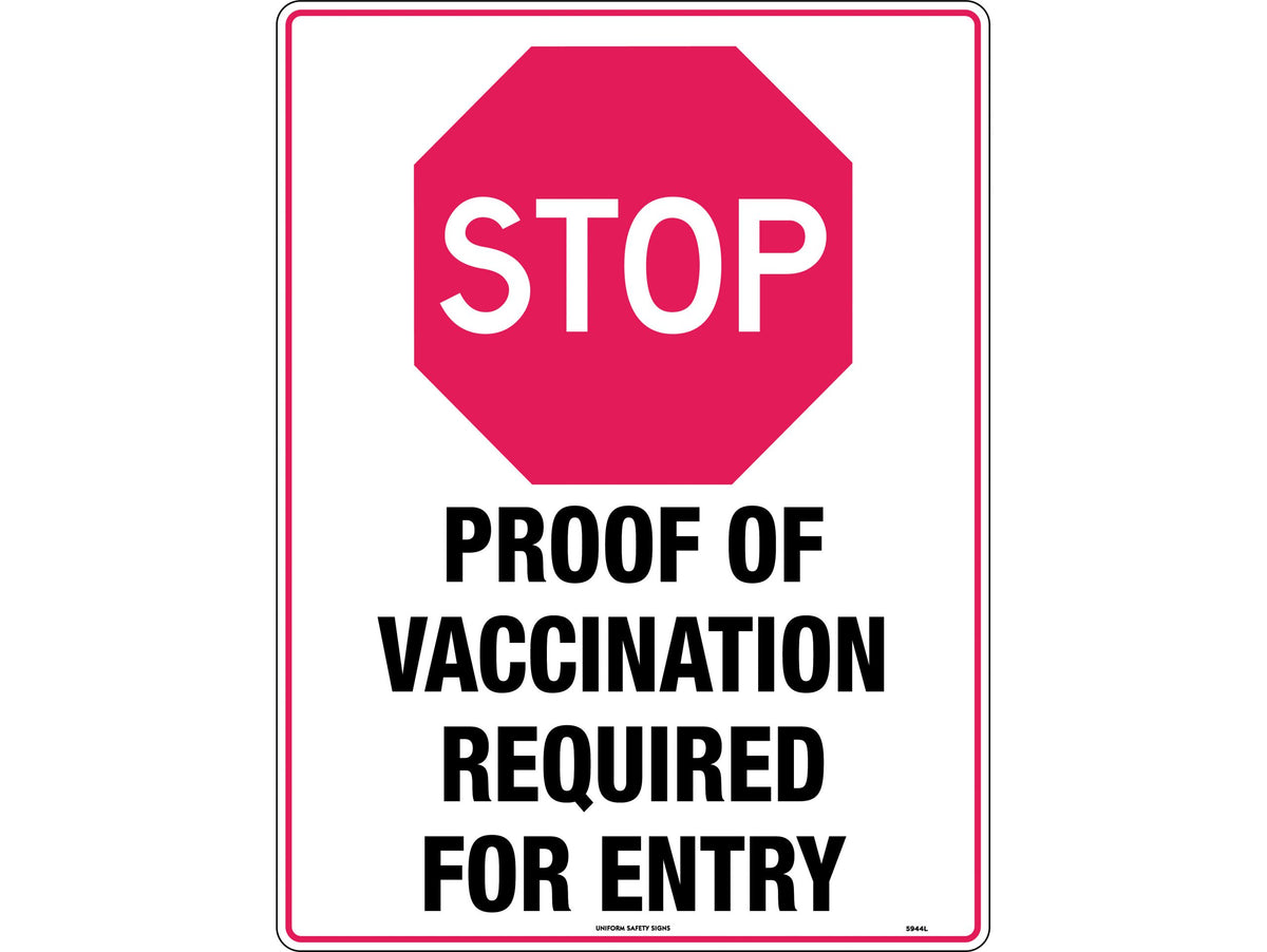 Octagonal Stop Sign | Vaccination Entry Points | Uniform Safety Signs