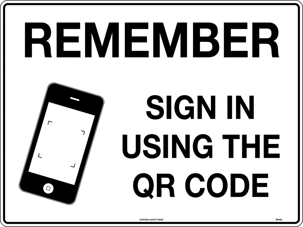 QR Code Sign-In Signage | Site Entry Points | Uniform Safety Signs