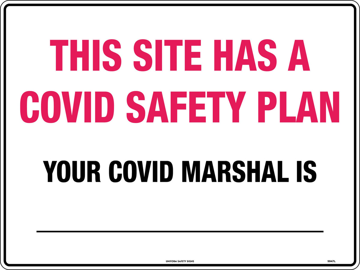 Covid Safety Plan Sign | Site Entry Points | Uniform Safety Signs