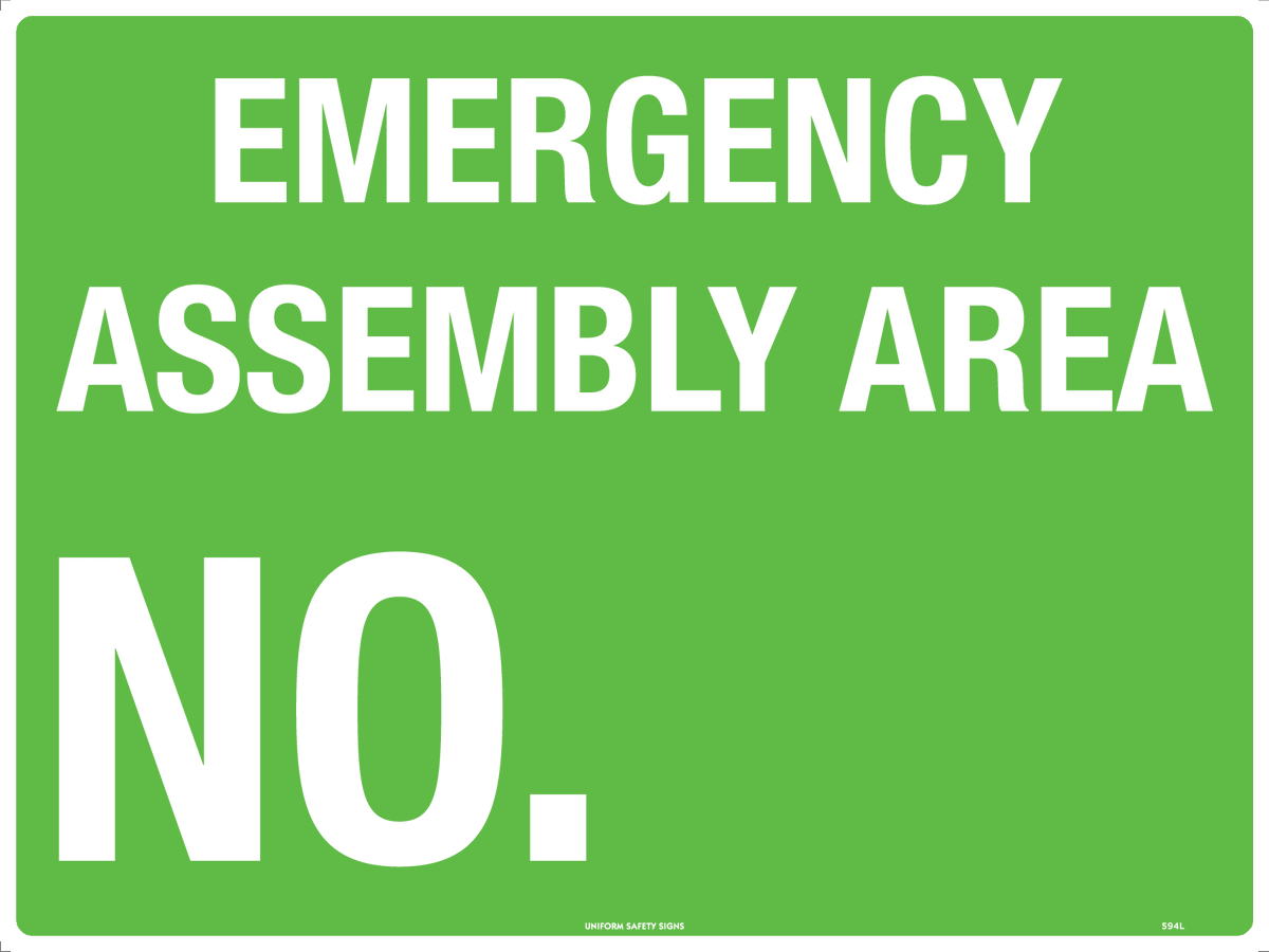 Metal Emergency Assembly Area Sign | Industrial Sites | Uniform Safety Signs