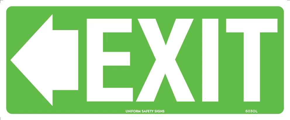 350x145mm Exit Left Sign | Commercial Buildings | Uniform Safety Signs