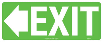 350mm Poly Exit Left Sign | Commercial Buildings | Uniform Safety Signs