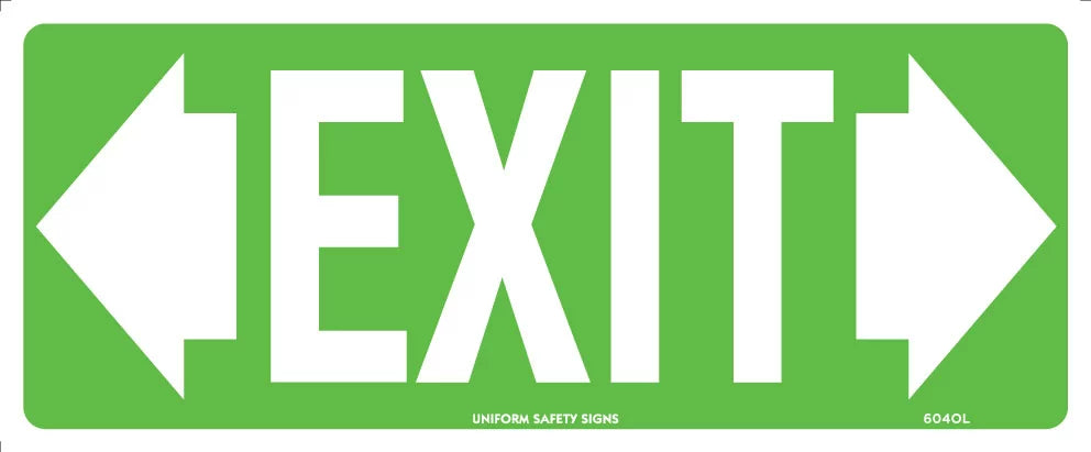 Poly Exit Sign with Double Arrows | Commercial Egress | Uniform Safety Signs