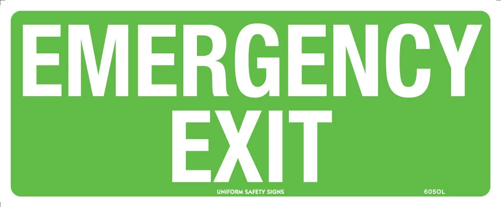 Poly Emergency Exit Sign | Industrial Workspaces | Uniform Safety Signs