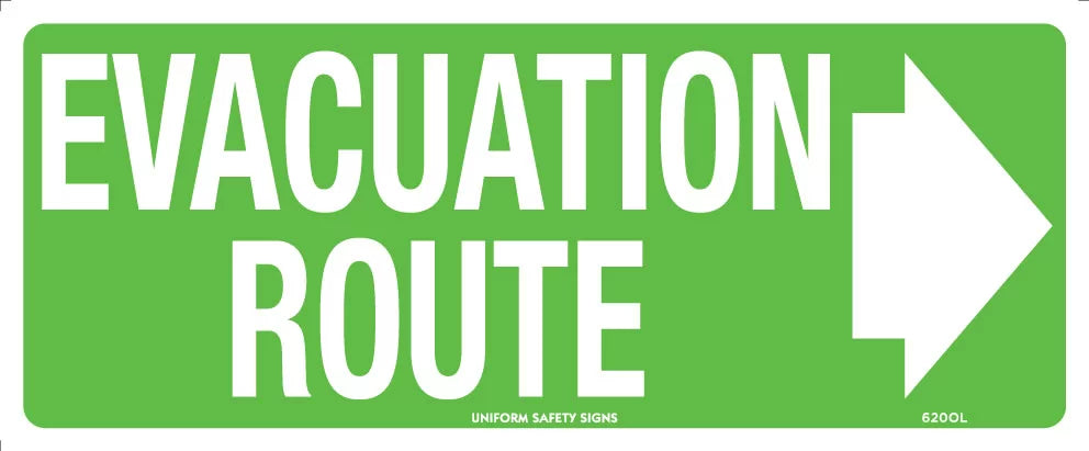 Poly Evacuation Route Sign | Industrial Warehouses | Uniform Safety Signs
