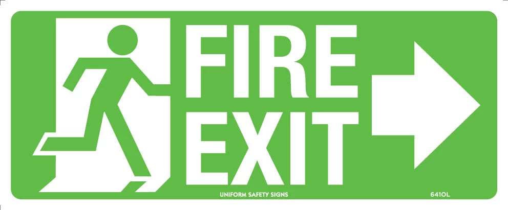 Poly Fire Exit Right Arrow | Industrial Facilities | Uniform Safety Signs