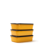 Rugged Xtremes 3 x 650ml REUSABLE CRIB CONTAINER SET BPA Free Vac Seal YELLOW