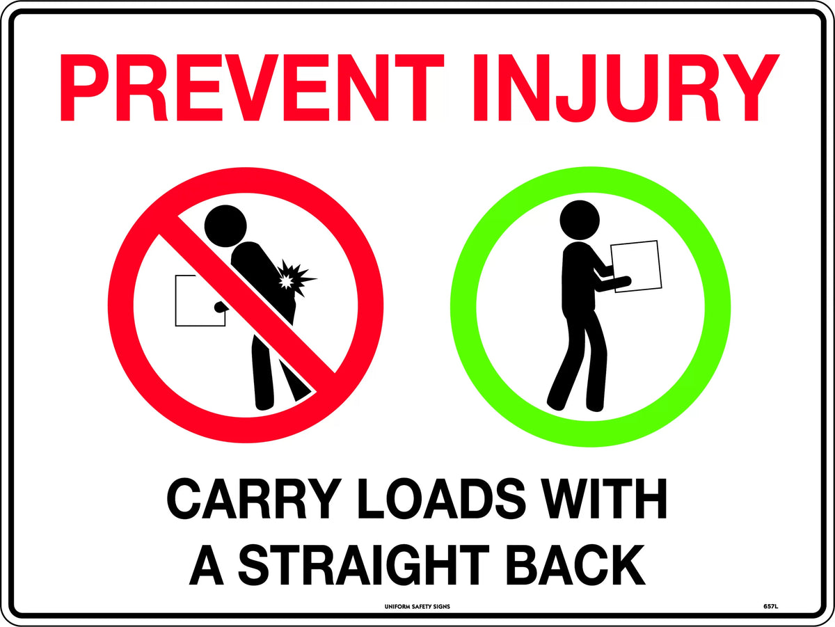 600x400mm Manual Handling Sign | Warehouse & Logistics | Uniform Safety Signs