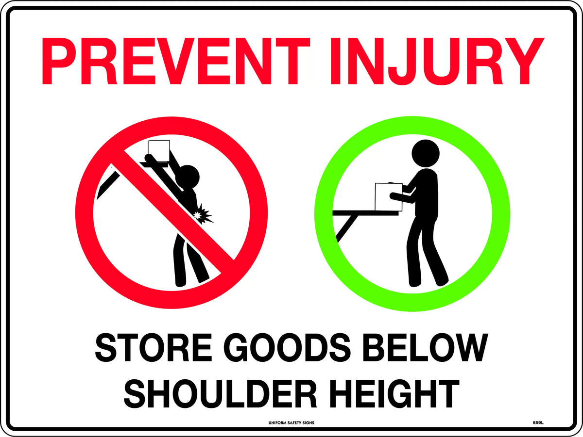 600x400mm Poly Storage Sign | Warehouse Racking | Uniform Safety Signs