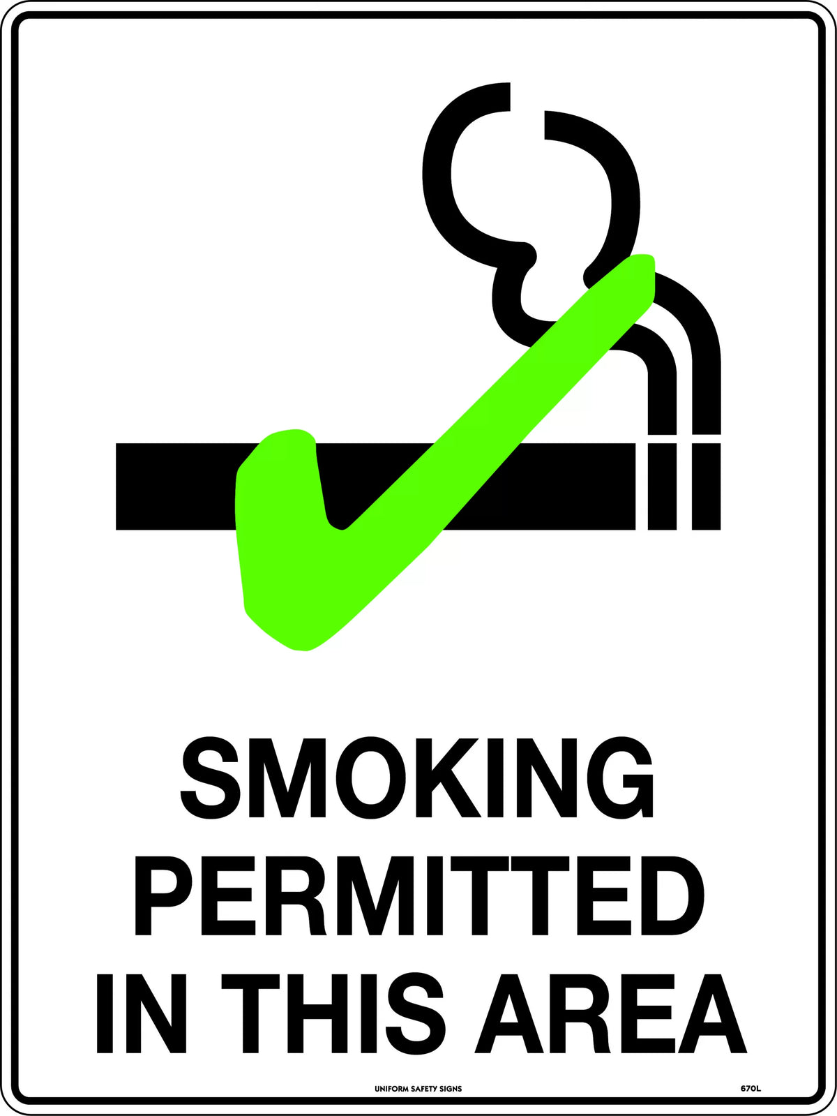 Poly Smoking Permitted Sign | Designated Break Areas | Uniform Safety Signs