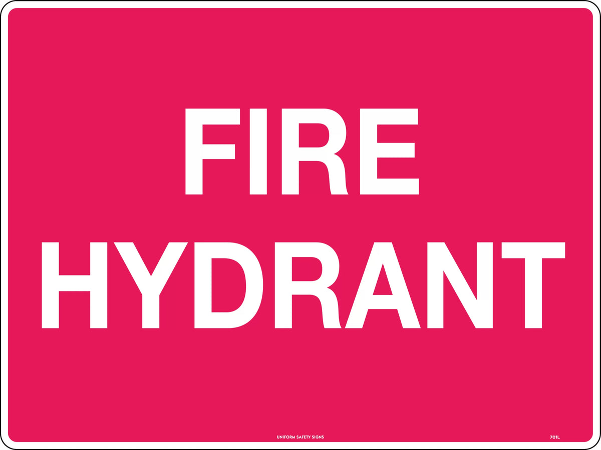 Self Adhesive Fire Hydrant Sign | Industrial Sites | Uniform Safety Signs