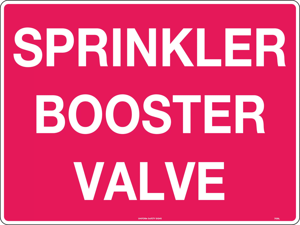 Metal Sprinkler Booster Valve Sign | Fire Systems | Uniform Safety Signs