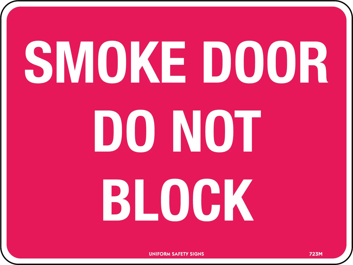 300x225mm Smoke Door Sign | Fire Exit Routes | Uniform Safety Signs