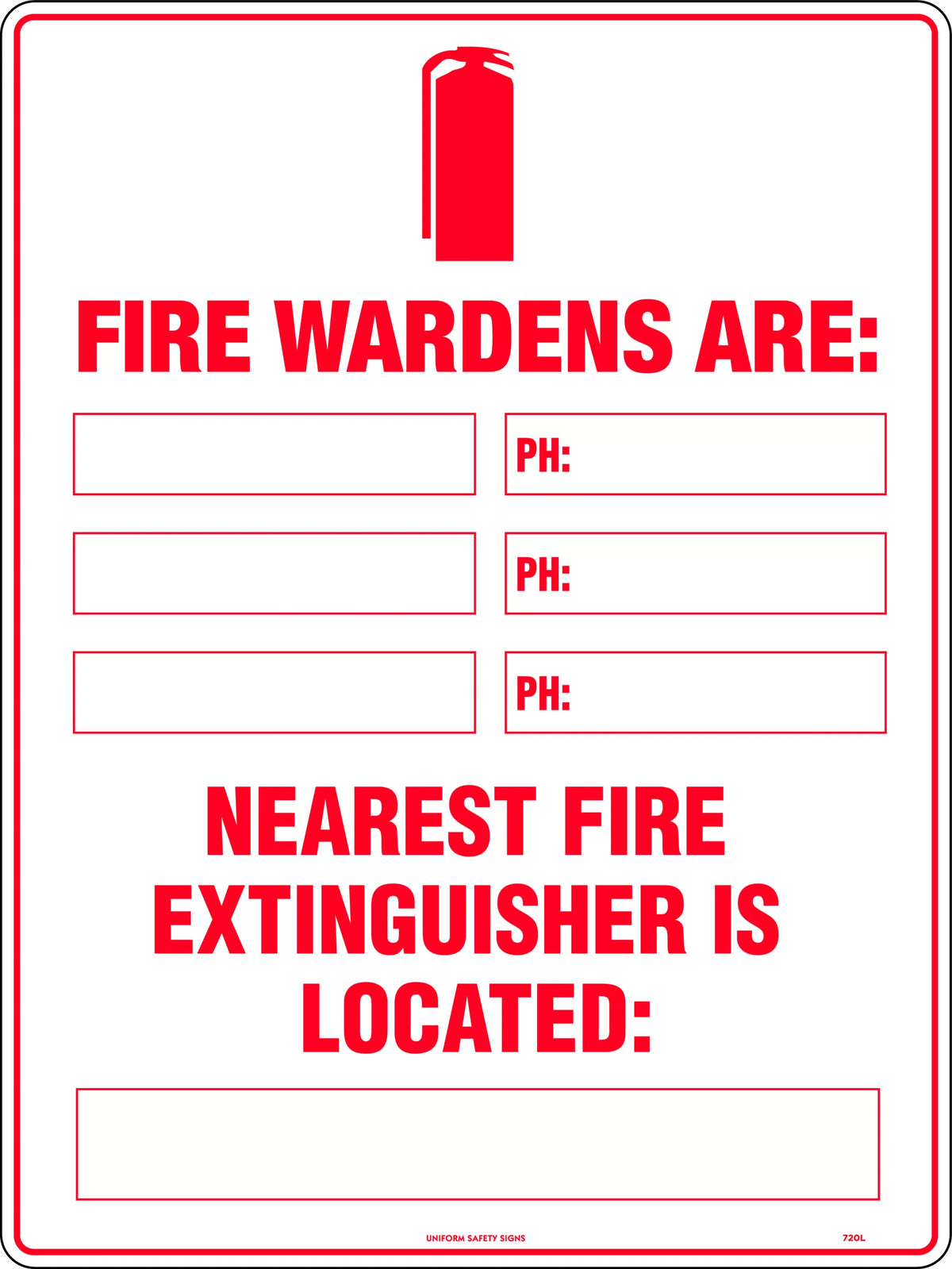 600x400mm Metal Fire Information Sign | Industrial Sites | Uniform Safety Signs