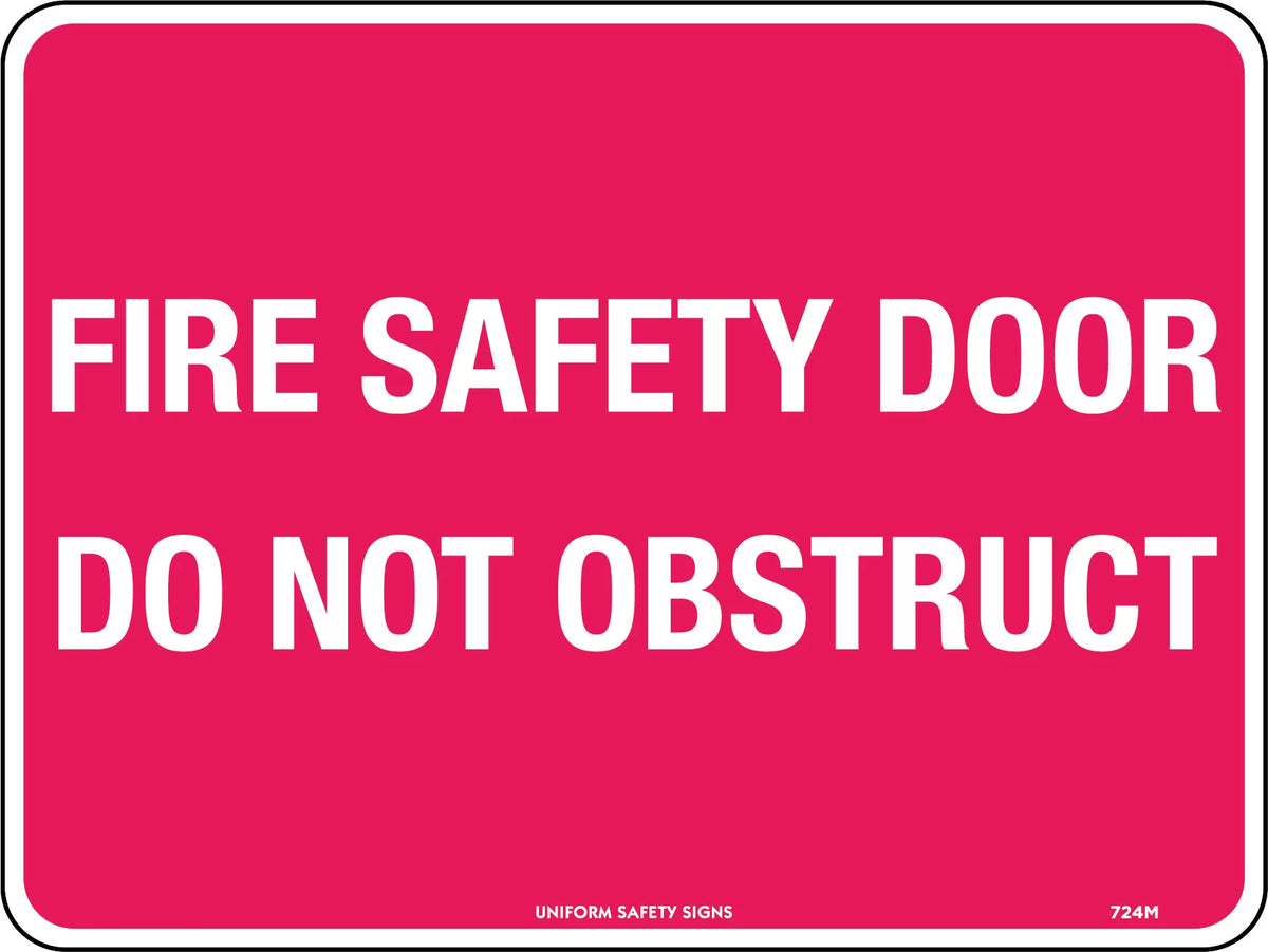 Self Adhesive Fire Safety Door Sign | Commercial Buildings | Uniform Safety Signs