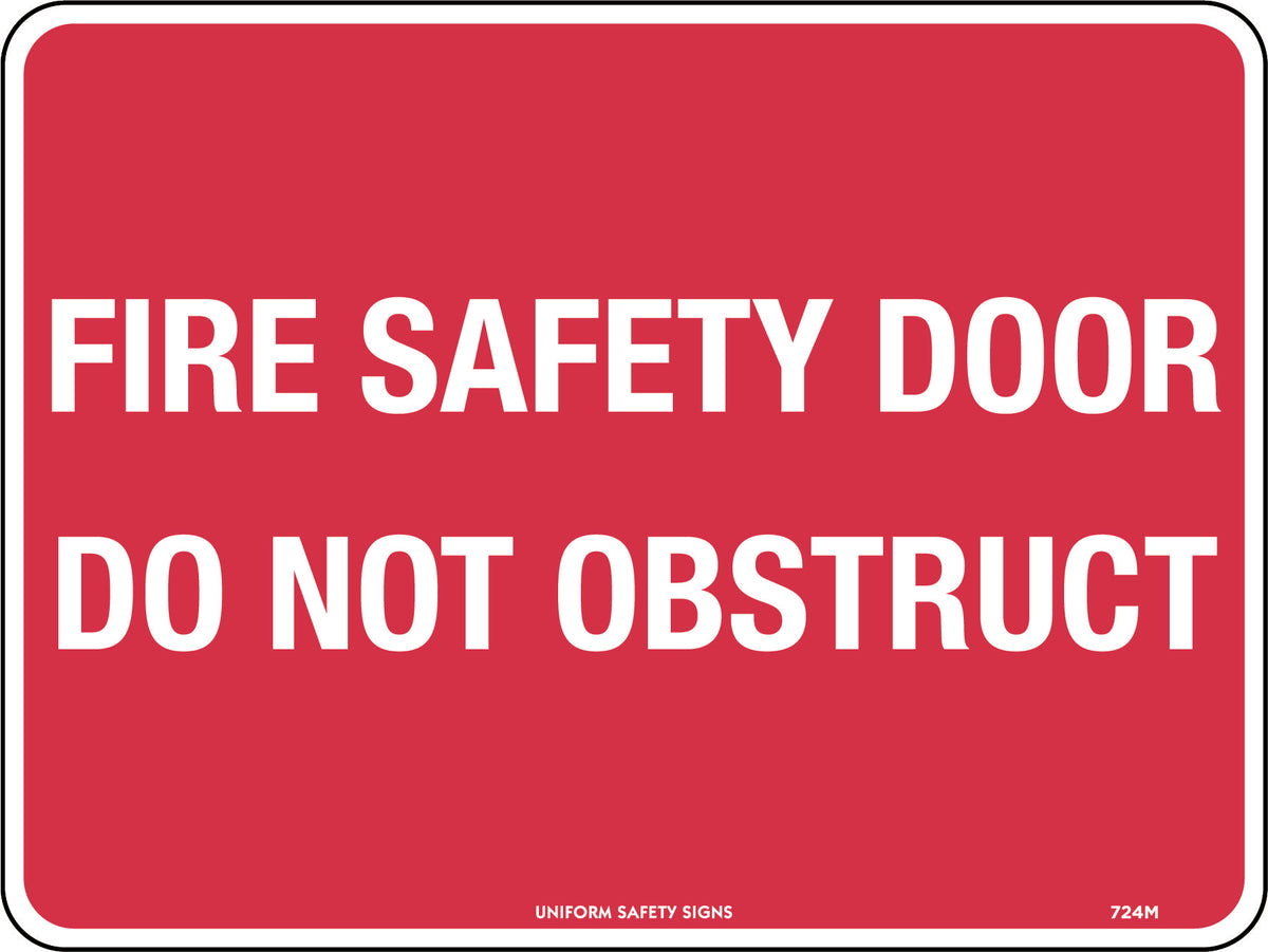 300x225mm Metal Fire Safety Door Do Not Obstruct Sign
