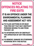 Poly Notice Fire Exit Offences | Industrial Facilities | Uniform Safety Signs