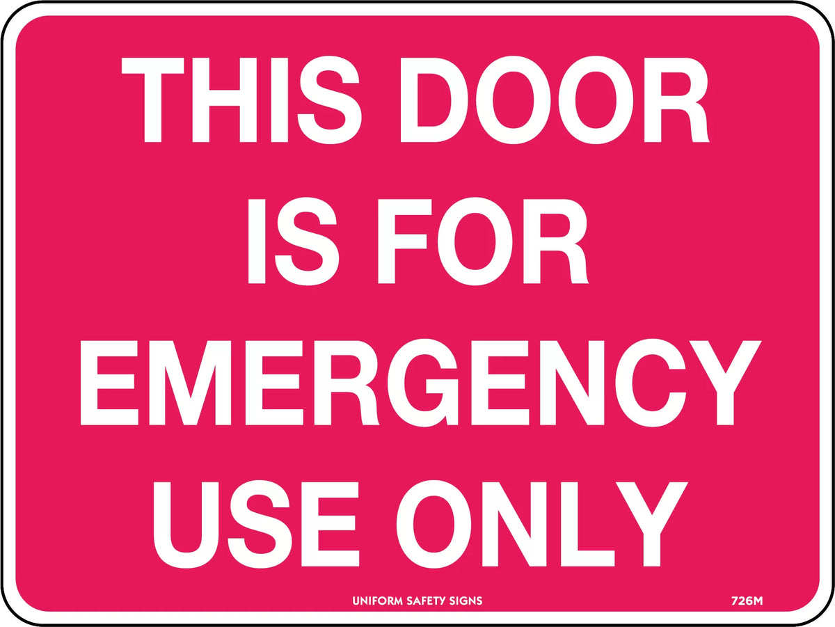Metal Emergency Use Door Sign | Industrial Facilities | Uniform Safety Signs