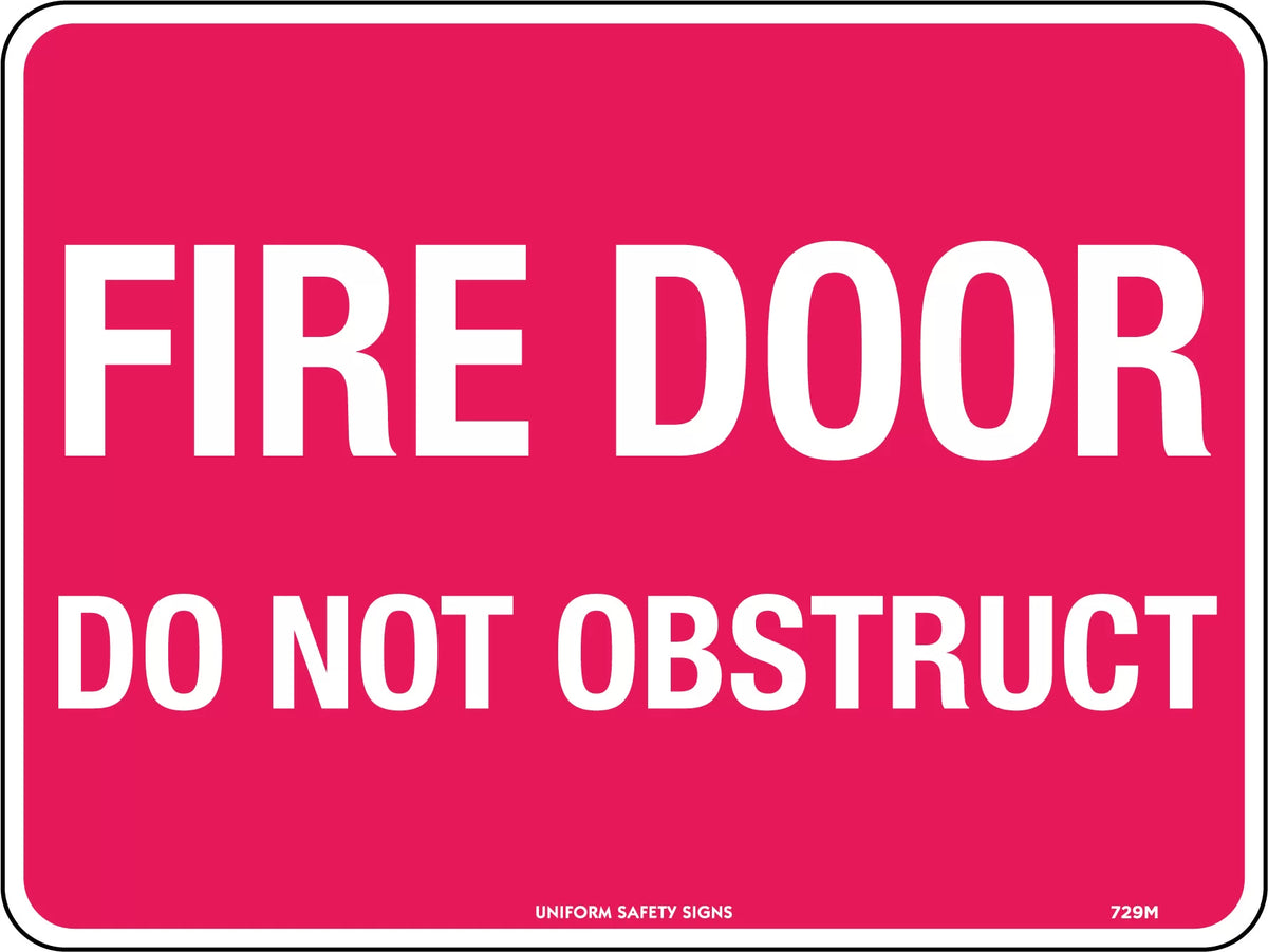 Poly Fire Door Do Not Obstruct | Commercial Buildings | Uniform Safety Signs