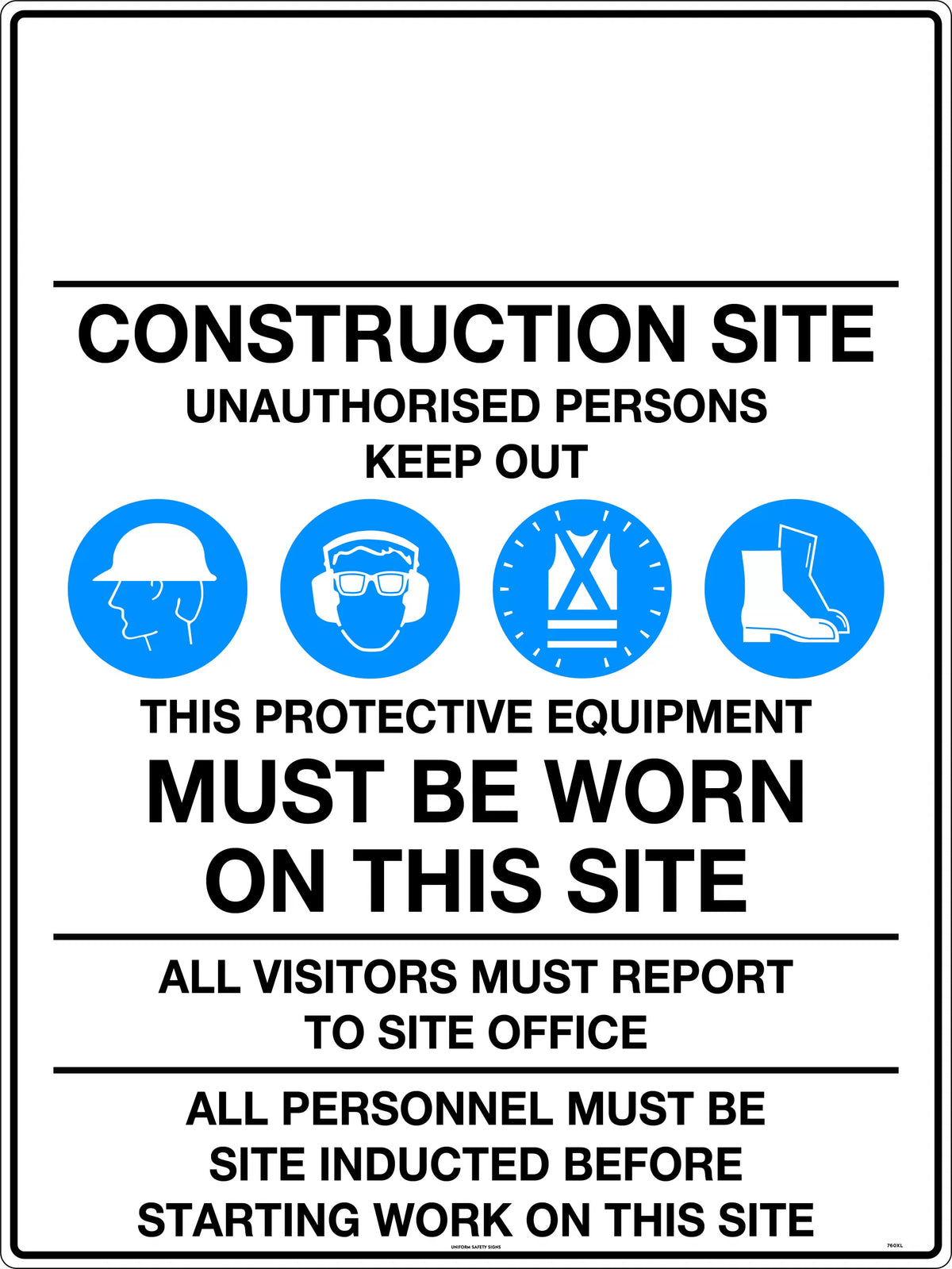 1200x800mm Safety Requirements Sign | Construction Sites | Uniform Safety Signs