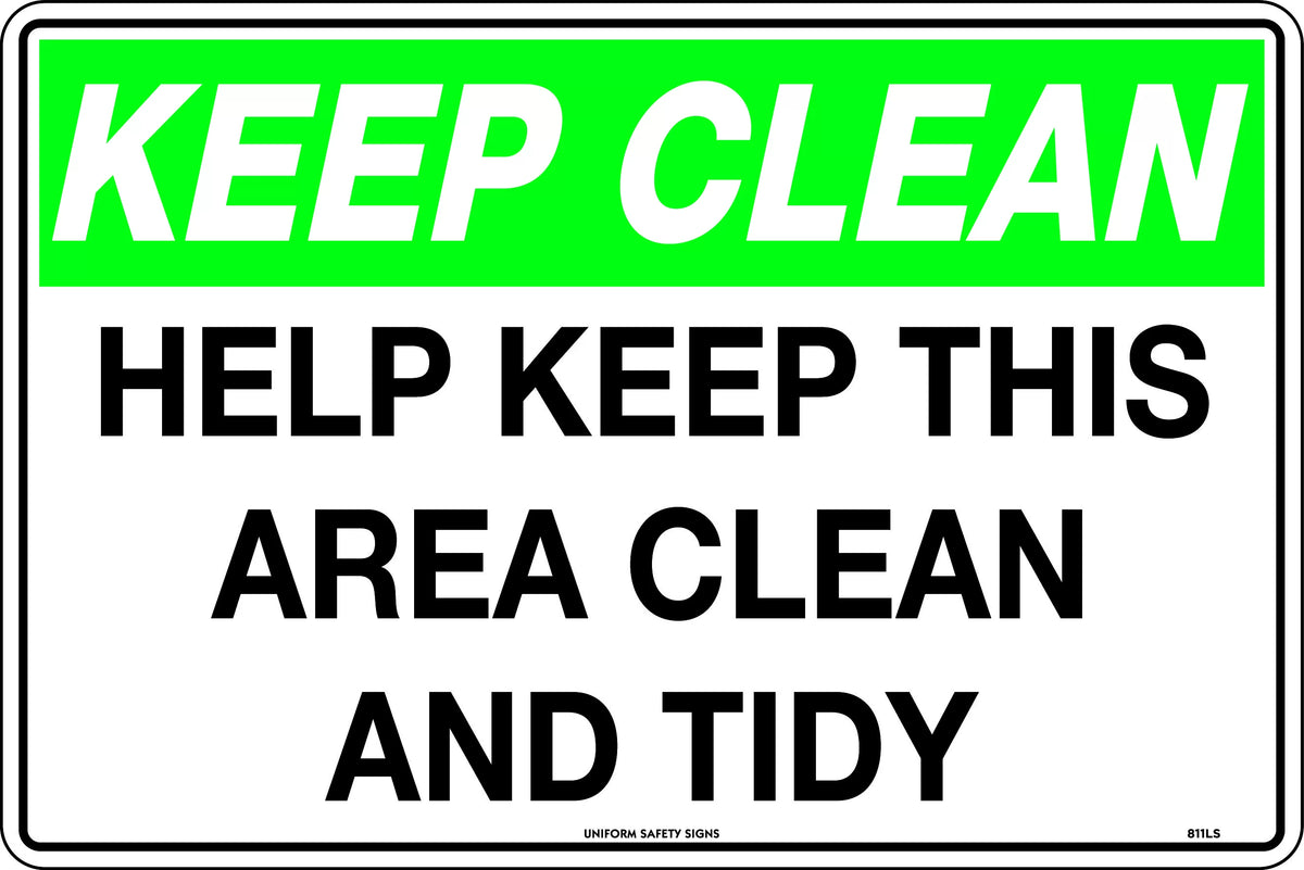 Poly Keep Clean Sign | Warehouse and Workshop | Uniform Safety Signs