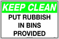 Poly Keep Clean Sign | Warehouse and Site Waste | Uniform Safety Signs