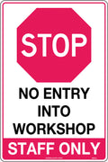 Metal No Entry Workshop Sign | Industrial Workspaces | Uniform Safety Signs