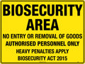 Metal Biosecurity Area Sign | Agricultural Sites | Uniform Safety Signs