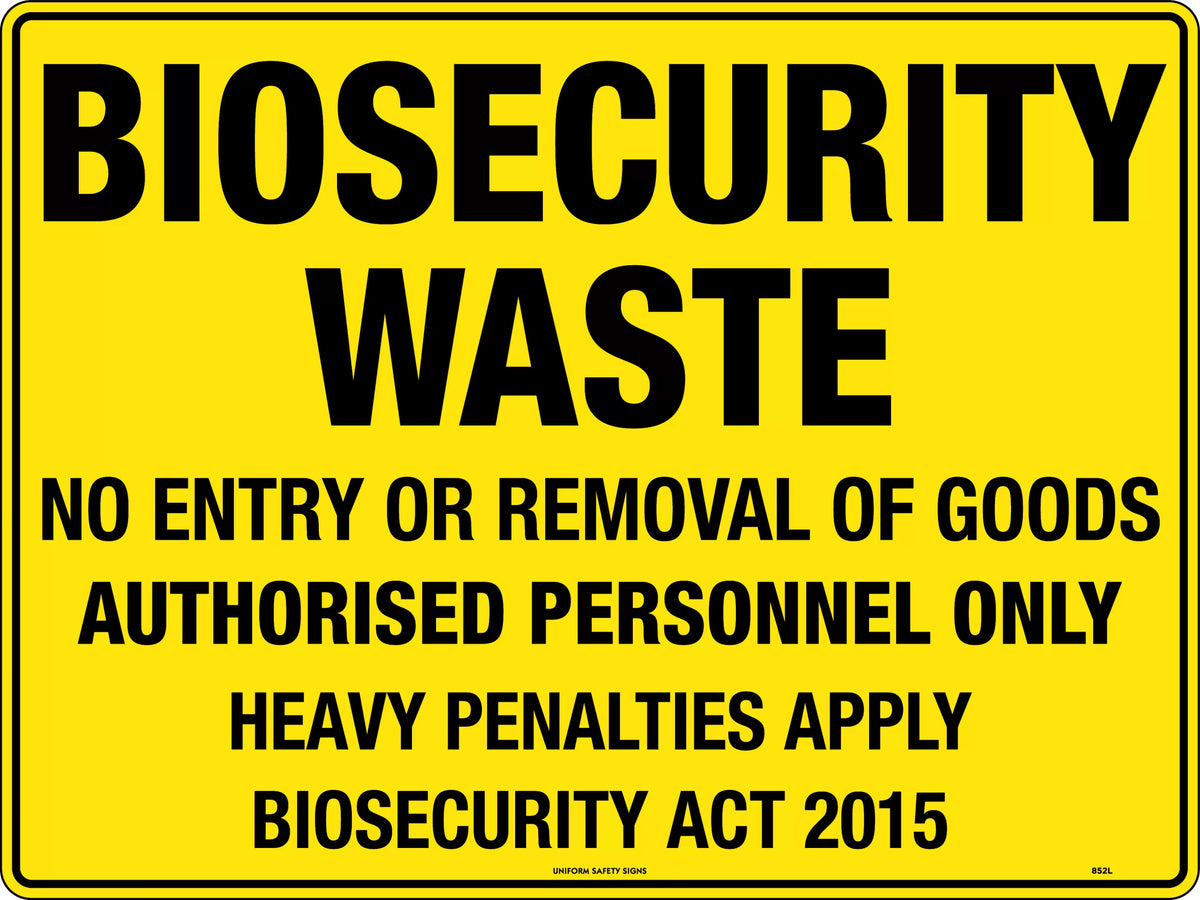 Poly Biosecurity Waste Sign | Biohazard Zones | Uniform Safety Signs