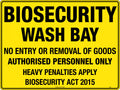 600x400mm Biosecurity Wash Bay Sign | Farm & Site Entry | Uniform Safety Signs