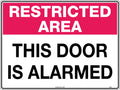 Metal Restricted Area Alarmed Sign | Secure Entry Points | Uniform Safety Signs