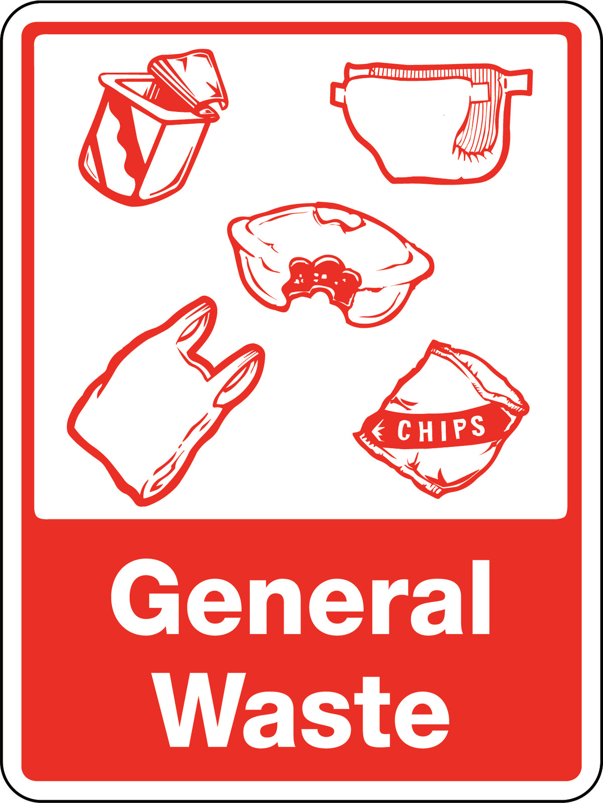 300x225mm General Waste Sign | Waste Management | Uniform Safety Signs