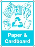 300x225mm Paper & Cardboard Sign | Recycling Stations | Uniform Safety Signs
