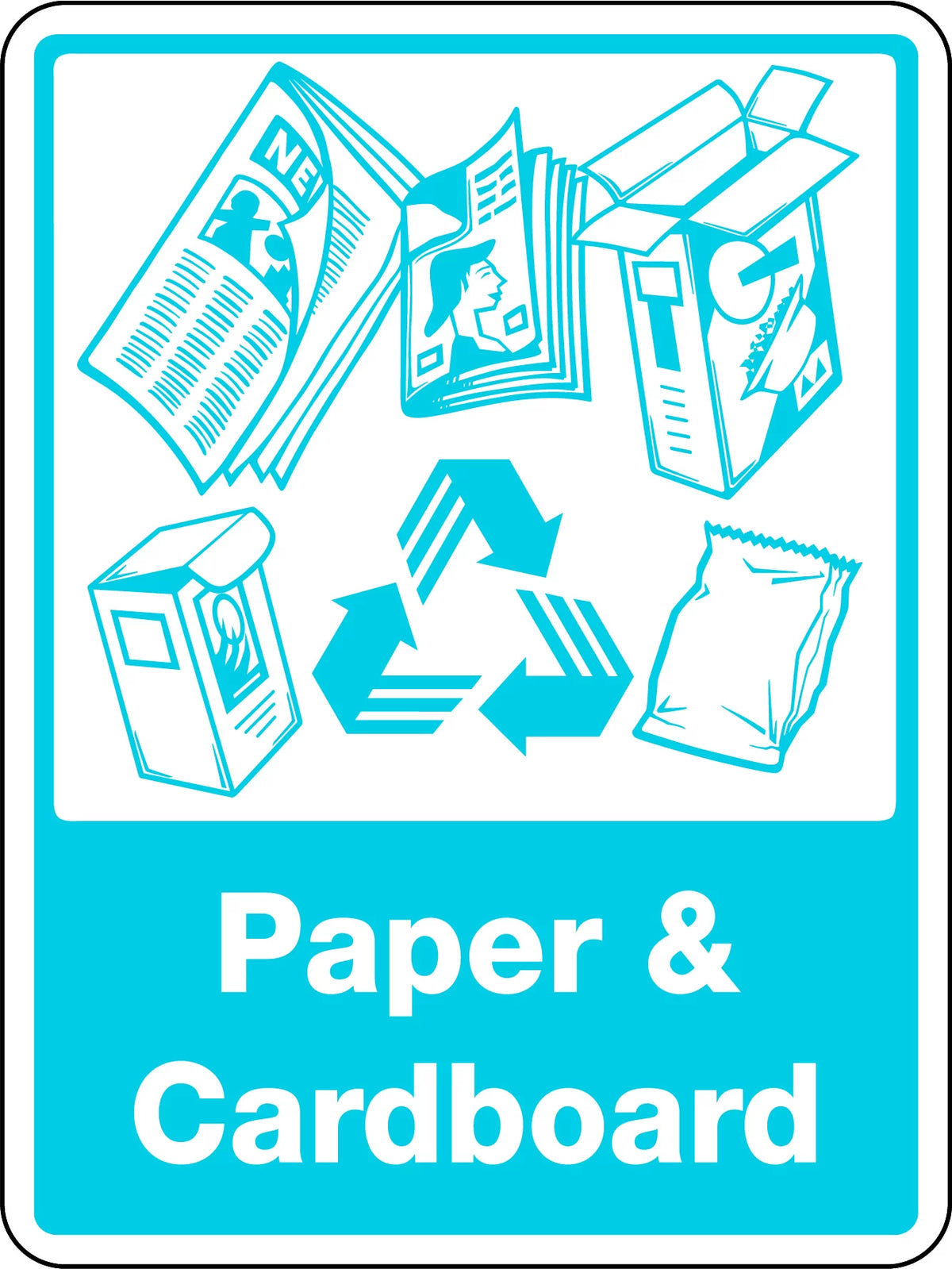 300x225mm Paper & Cardboard Sign | Recycling Stations | Uniform Safety Signs
