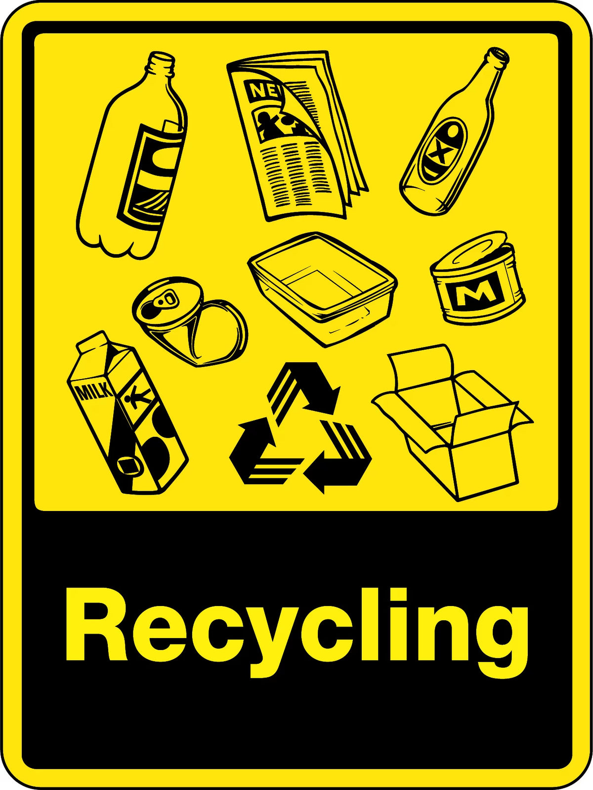 Cardboard 300x225mm Recycling Sign | Waste Management Areas | Uniform Safety Signs