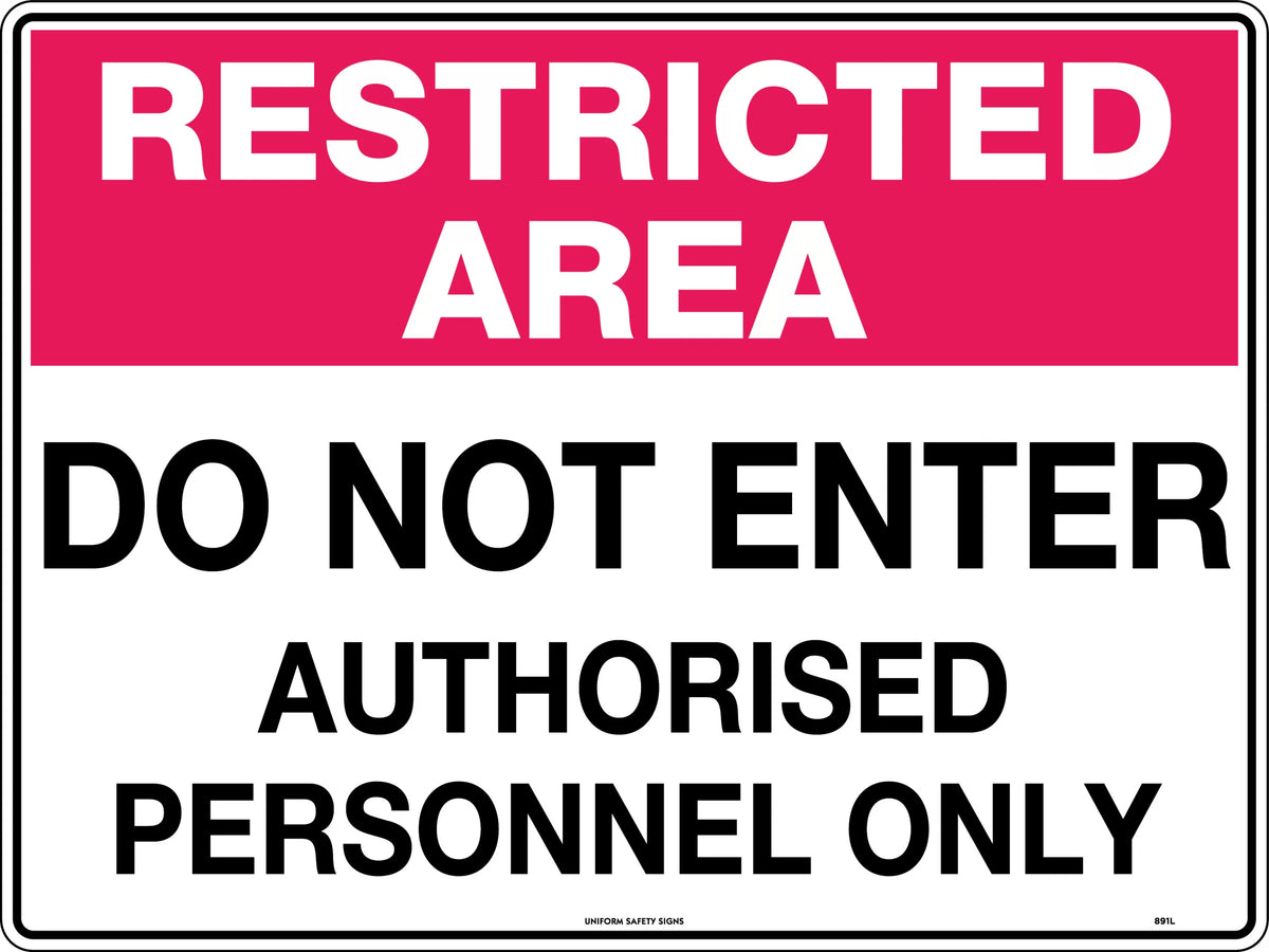 Metal Restricted Area Sign | Industrial Site Access | Uniform Safety Signs