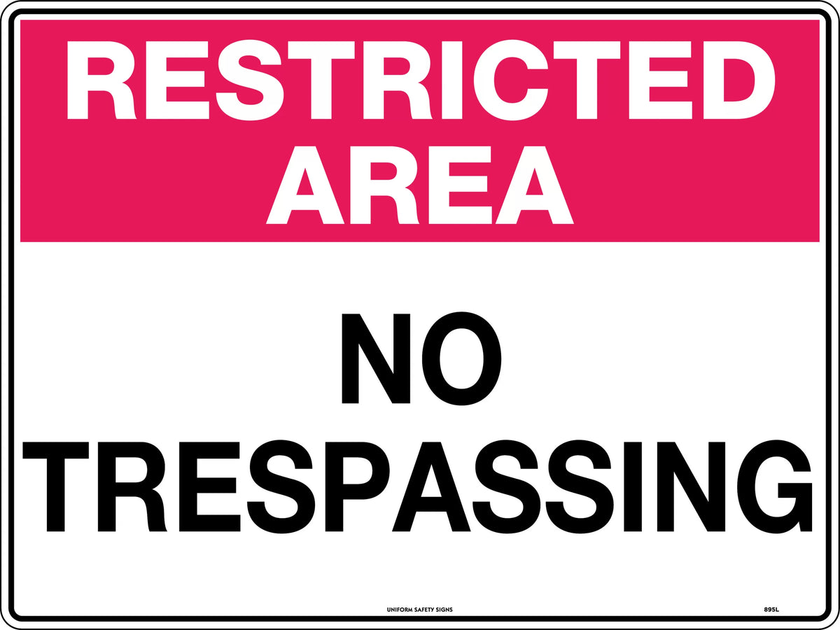 Poly Restricted Area Sign | Site Access Control | Uniform Safety Signs