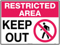 450x300mm Poly Restricted Area Keep Out Sign | Uniform Safety Signs