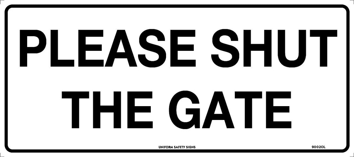 Metal Please Shut The Gate Sign | Site Access Control | Uniform Safety Signs