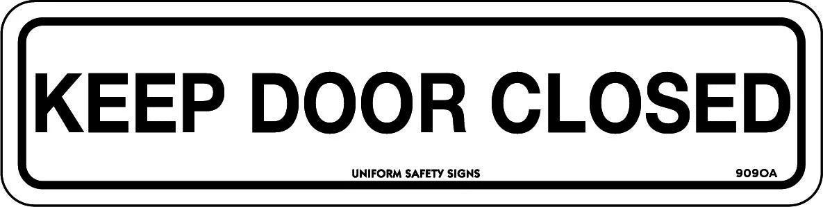 Self Adhesive Keep Door Closed Sign | Facility Access | Uniform Safety Signs