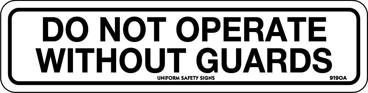 300x100mm Guarding Notice | Industrial Machinery | Uniform Safety Signs