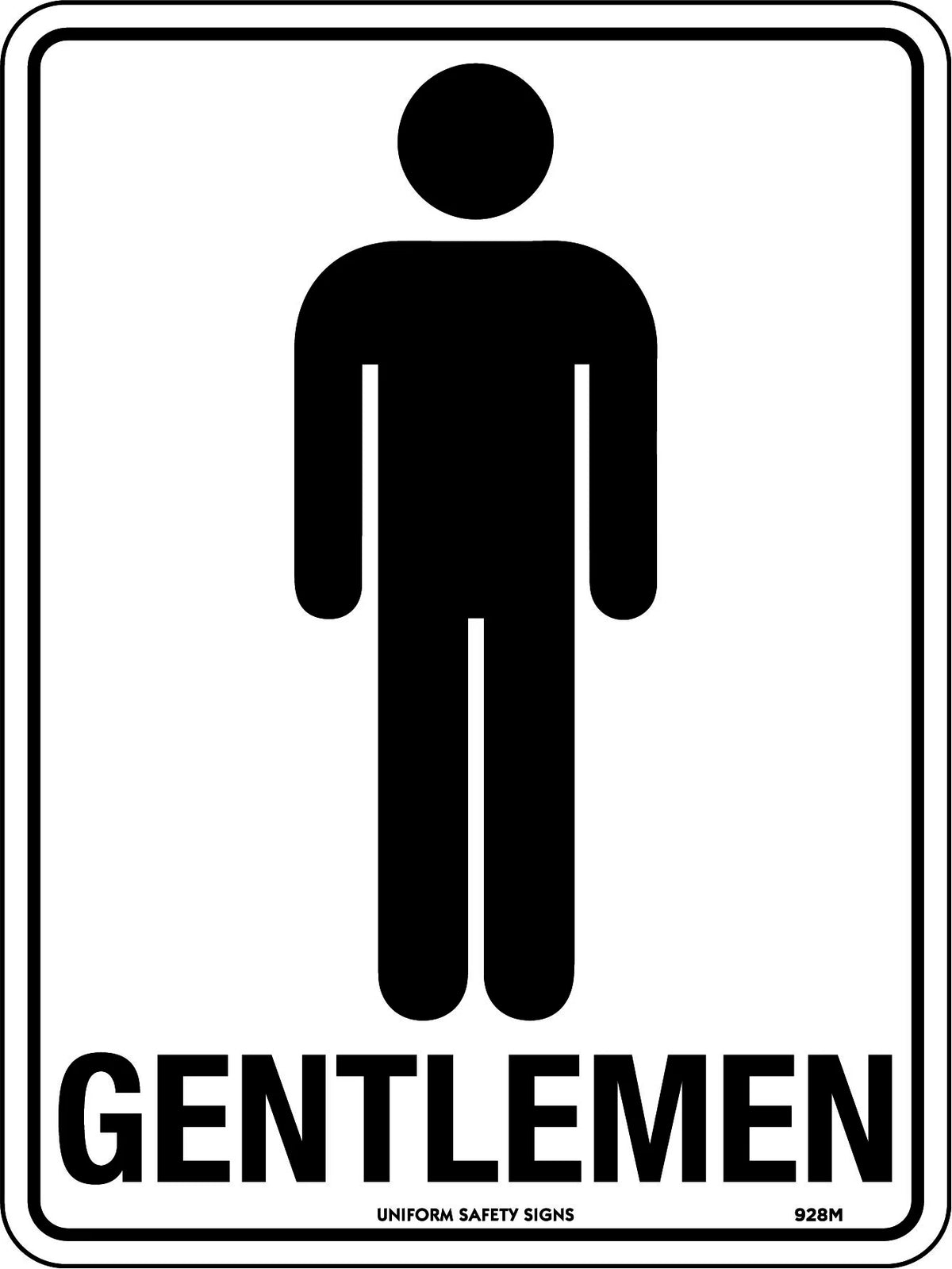 Self Adhesive Gentlemen Sign | Office and Site Facilities | Uniform Safety Signs